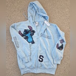 Disney Ohana Stitch Light Blue Adult Full Zip Hoodie